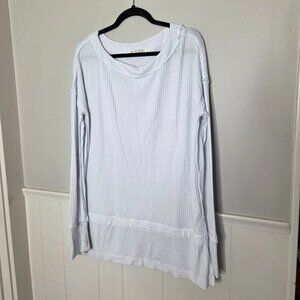 FREE PEOPLE Solid White Thermal North Shores Long Sleeve Top